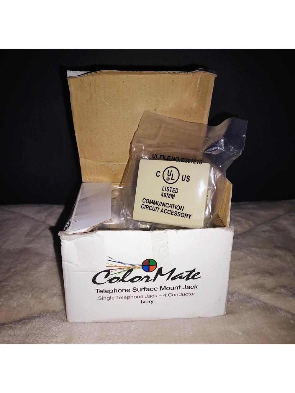 10 Pack of Vanco Surface Jack CMTJ4W Color Mate Phone Jacks Brand New